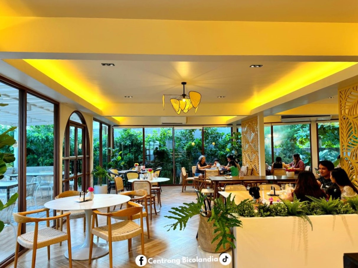 Interior of Garden Café with guests dining